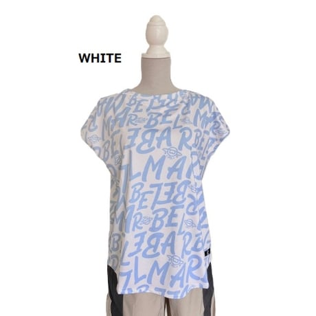 （Marble催事限定商品セール）SL2604-104　総柄総柄ゆるﾌｨｯﾄT　WHITE　NAVY　LADIES M ・L