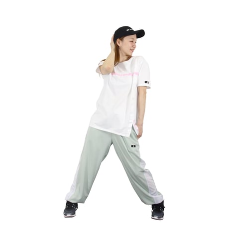 （Marble）L2606-606　切替メッシュ付きロングパンツ　LIGHTGREEN　LADIESM ・L