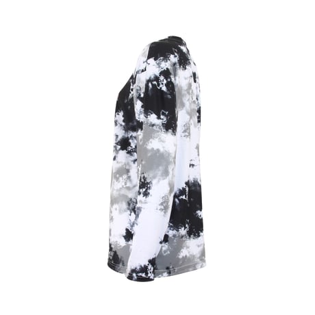 （Marble）U2511-402タイダイ柄ロンT WHITE×BLACK　UNISEX M ・L ・XL