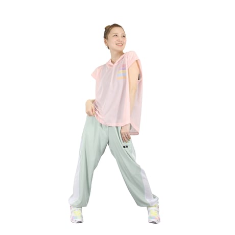 （Marble）L2606-103　フーディドルマンT × カップ付きタンクトップセット　PINK　LADIES F