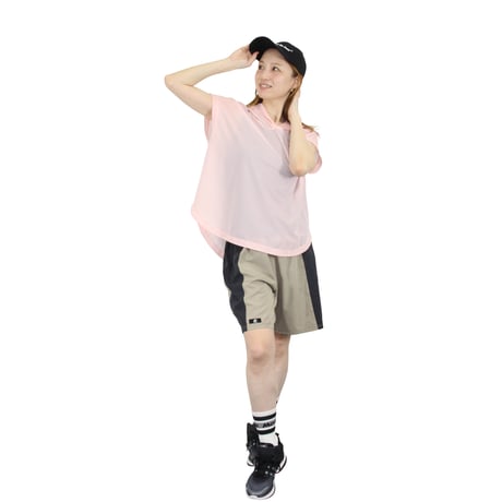 （Marble）L2606-103　フーディドルマンT × カップ付きタンクトップセット　PINK　LADIES F