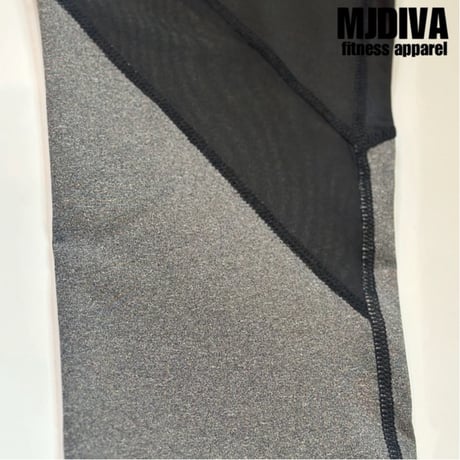 《MJDIVA　スマホポケット付きメッシュ切り替え美脚レギンス》