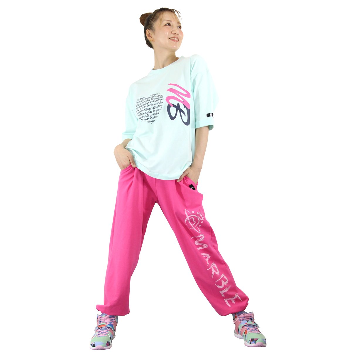Marble)L2408-607 スウェットパンツ PINK LADIES-M ・L | フ Marble)L2408-607 スウェットパンツ PINK LADIES-M ・L | フ