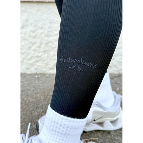 WORK OUT RIB LEGGINGS　BLACK（ブラック）　MサイズLサイズXLサイズ