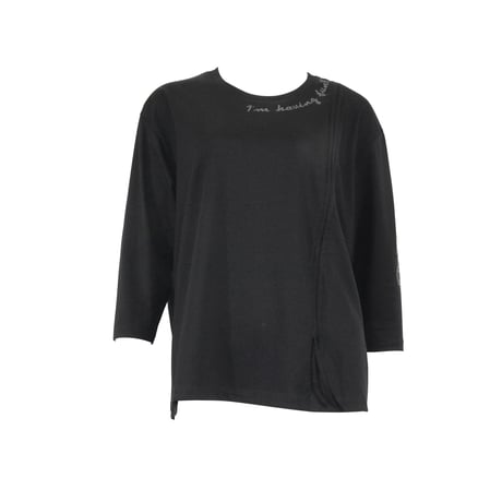 （Marble）L2511-104 7分袖丈Tシャツ BLACK　LADIES F