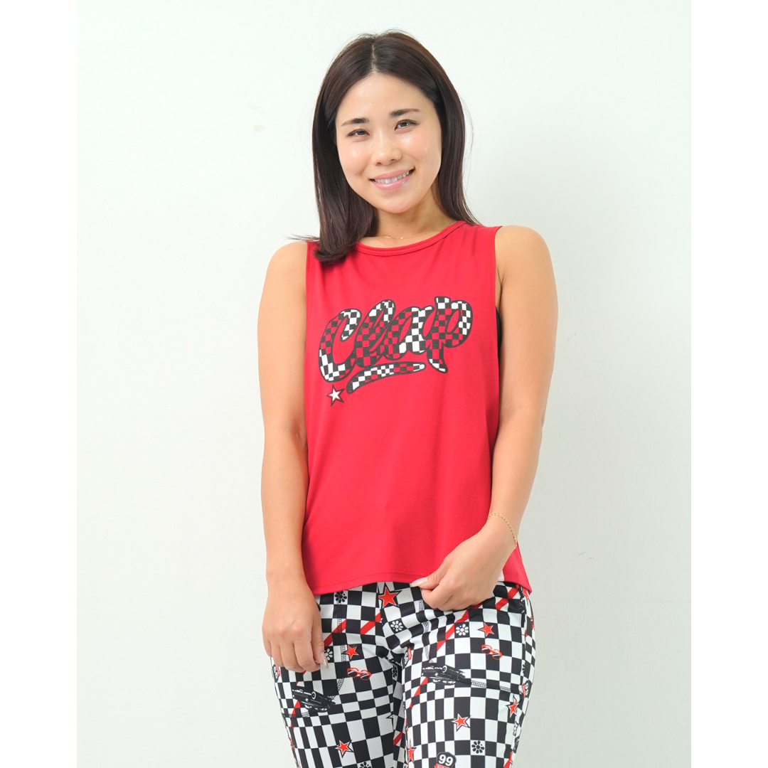 CLAP） CHECKER CLAP BOX TANK レッド | フィットネスウェア