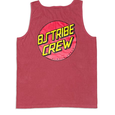BSCRUZ CIRCLE LOGO GARMENT DYED TANK　クリムゾン　LサイズXLサイズ
