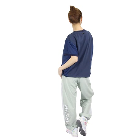 （Marble）L2606-202　異素材切替ドルマンT　NAVY　LADIES F