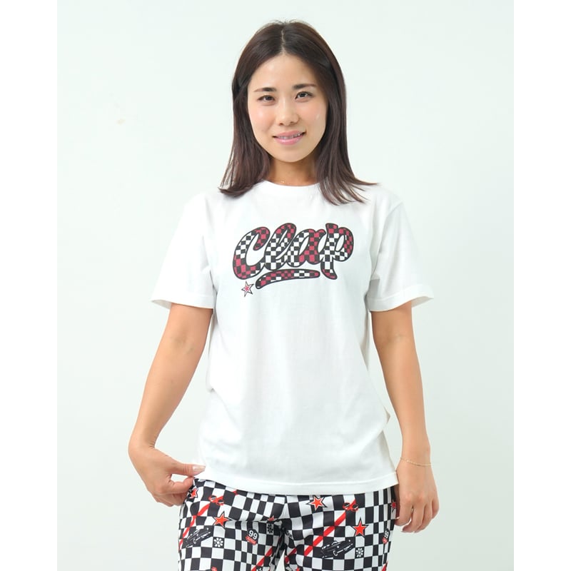 CLAP） CHECKER CLAP TEE ホワイト | フィットネスウェアショップIwata