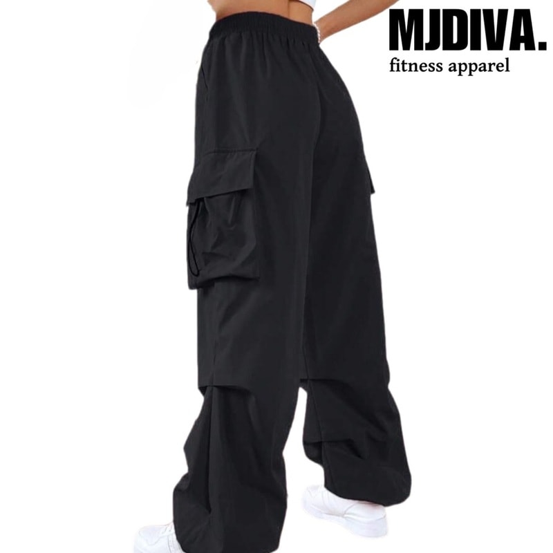 mjdiva MJDIVA カーゴパンツ ロングパンツ ZUMBA ダンス MJDIVA》ダンスカーゴパンツBK | フィットネスウェアショップIwata