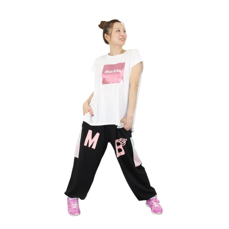 （Marble）U2603-606　ワイドシルエットロングパンツ　BLACK　UNISEX M・L・XL