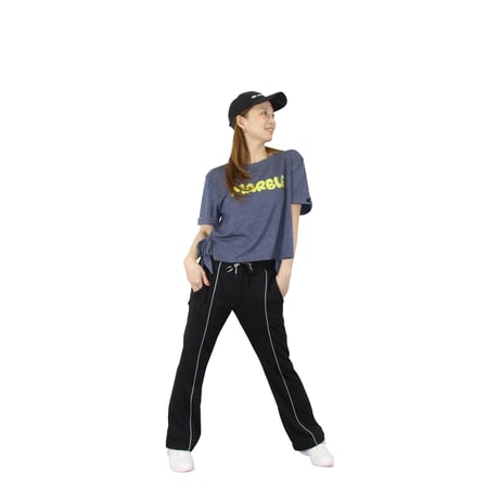 （Marble）L2601-607　フレアパンツ　BLACK　LADIES M・L