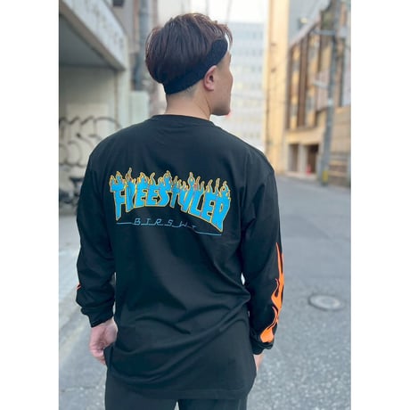 BS FREESTYLERS FLAME LOGO L/SL Tee　ブラック　XLサイズ