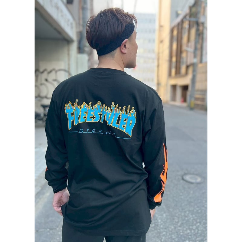 BS FREESTYLERS FLAME LOGO L/SL Tee ブラック XLサイズ |