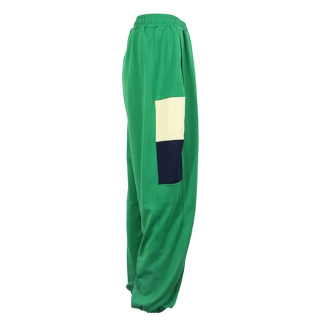 （Marble）U2603-606　ワイドシルエットロングパンツ　GREEN　UNISEX M・L・XL
