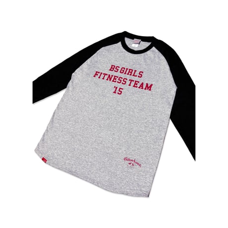 ANYTIME GIRLS 3/4 SLEEVE BASEBALL Tee　ヘザーグレー x ブラック　MサイズLサイズ