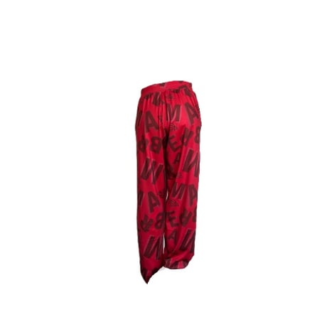 （Marble催事限定商品セール）SU2602-606　総柄ストレッチロングパンツ　RED　BLACK　UNISEX M・L