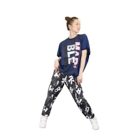 （Marble）U2606-605　総柄ストレッチロングパンツ　Monotone　UNISEX  M ・L ・XL