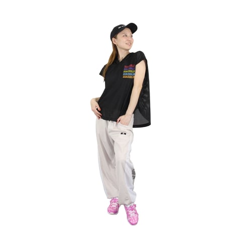 （Marble）L2606-606　切替メッシュ付きロングパンツ　LIGHTBEIGE　LADIESM ・L