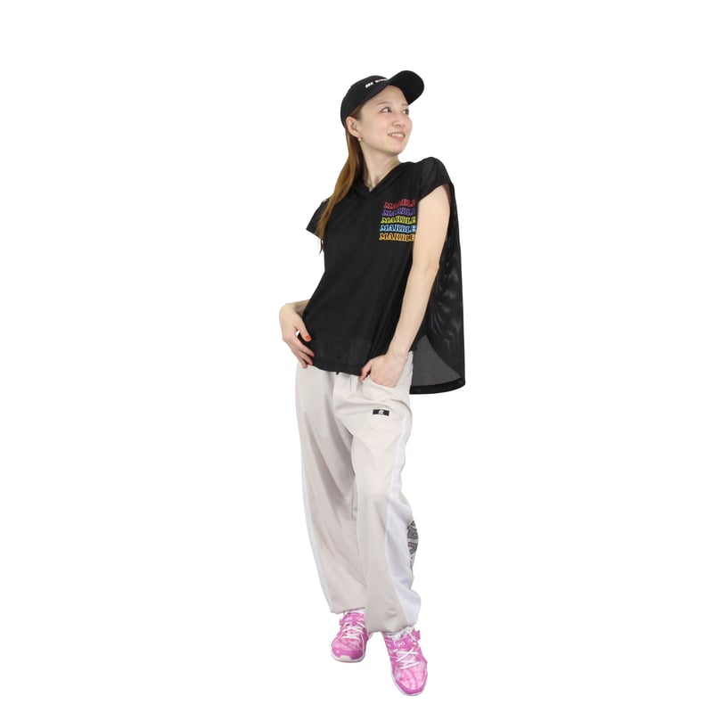 Marble）L2606-606 切替メッシュ付きロングパンツ LIGHTBEIGE LAD