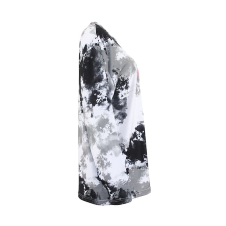 （Marble）U2511-402タイダイ柄ロンT WHITE×BLACK　UNISEX M ・L ・XL