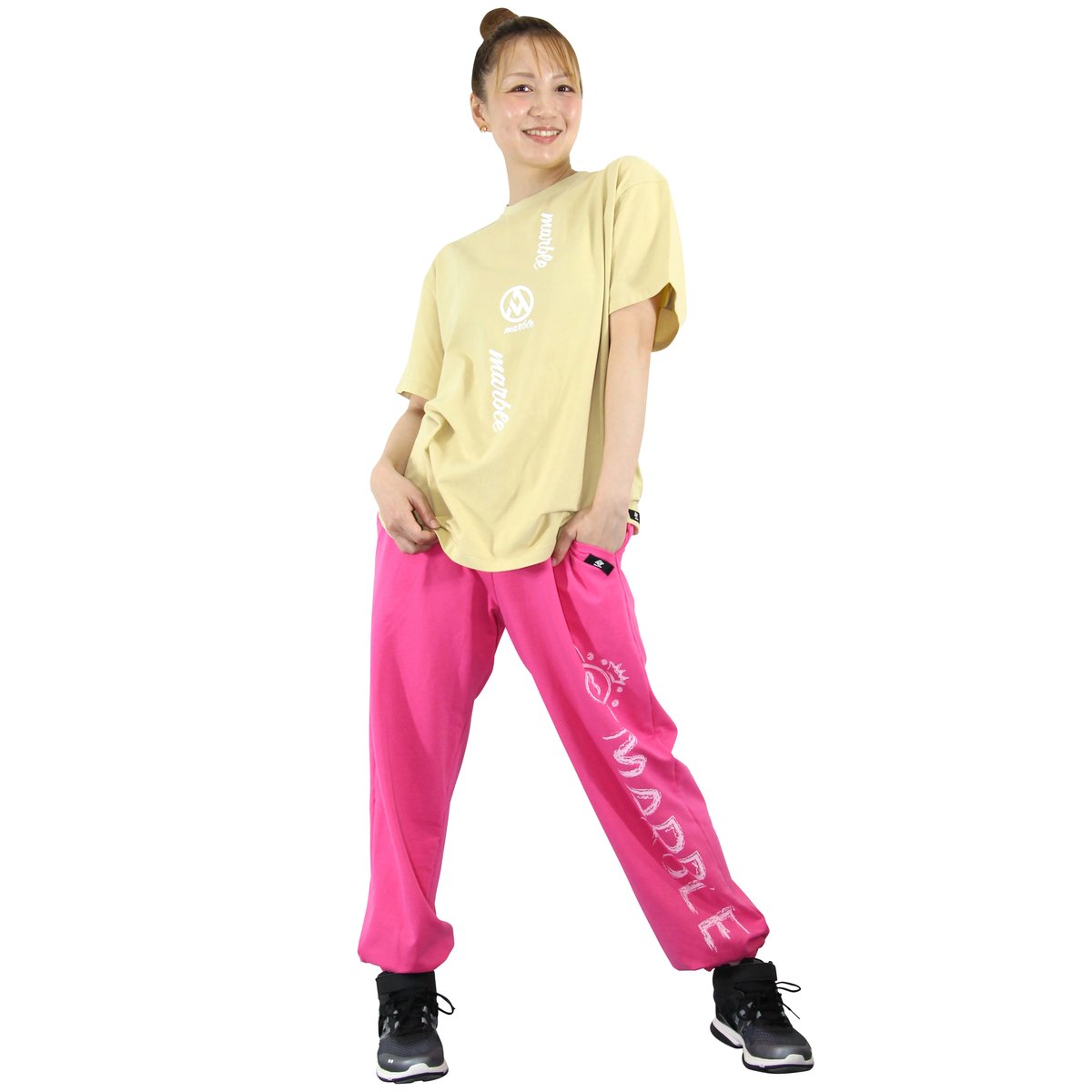 Marble)L2408-607 スウェットパンツ PINK LADIES-M ・L | フ Marble)L2408-607 スウェットパンツ PINK LADIES-M ・L | フ
