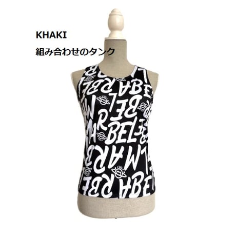 （Marble催事限定商品セール）SL2604-202　T×タンク　KHAKI　BLACK　LADIES F