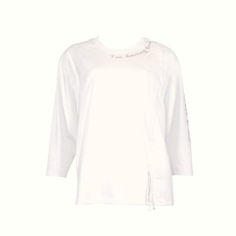 （Marble）L2511-104 7分袖丈Tシャツ WHITE　LADIES F