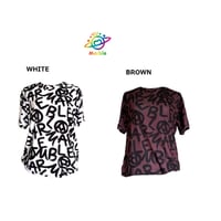 （Marble催事限定商品セール）SU2604-105　総柄ﾄﾞﾛｽﾄ付BigT　WHITE　BROWN　UNISEX M