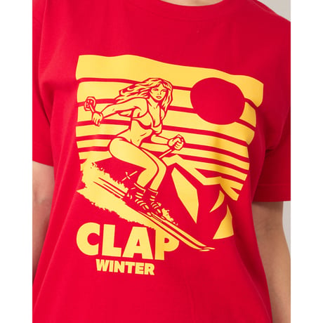 （CLAP）CLAP WINTER　TEE 　レッド　Mサイズ