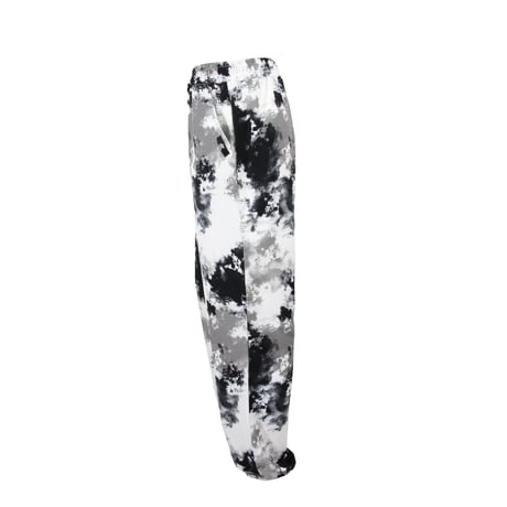 （Marble）U2511-606 タイダイ柄ロングパンツ WHITE×BLACK　UNISEX M ・L ・XL