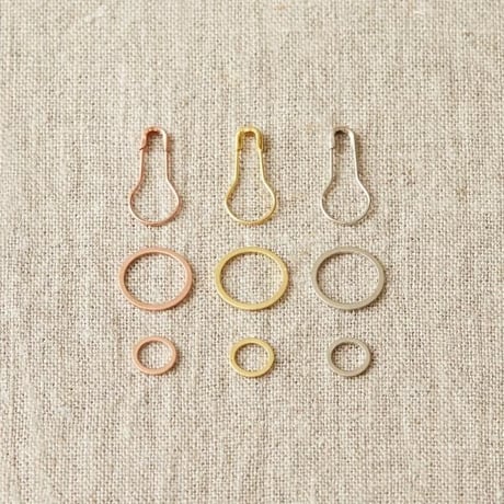 Cocoknits 　 Precious Metal Stitch Markers　おしゃれな３色のマーカー
