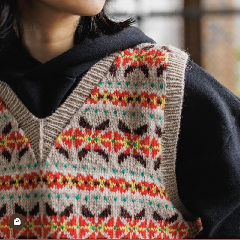 DARUMA ウィンドミルの編み込みベスト 糸セット（ Shetland Wool