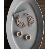 J8-2 3way rattan モチーフ NO.2 ピアス・イヤリング/ivory