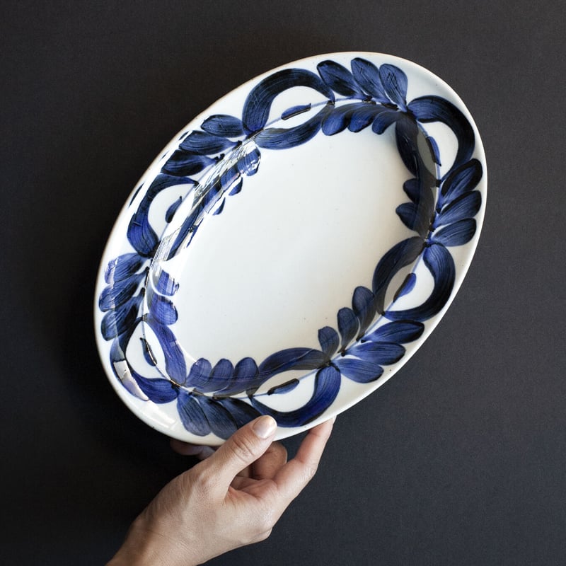 OVAL PLATE 廻り花/ DAYS OF KURAWANKA | 道具屋 nobori