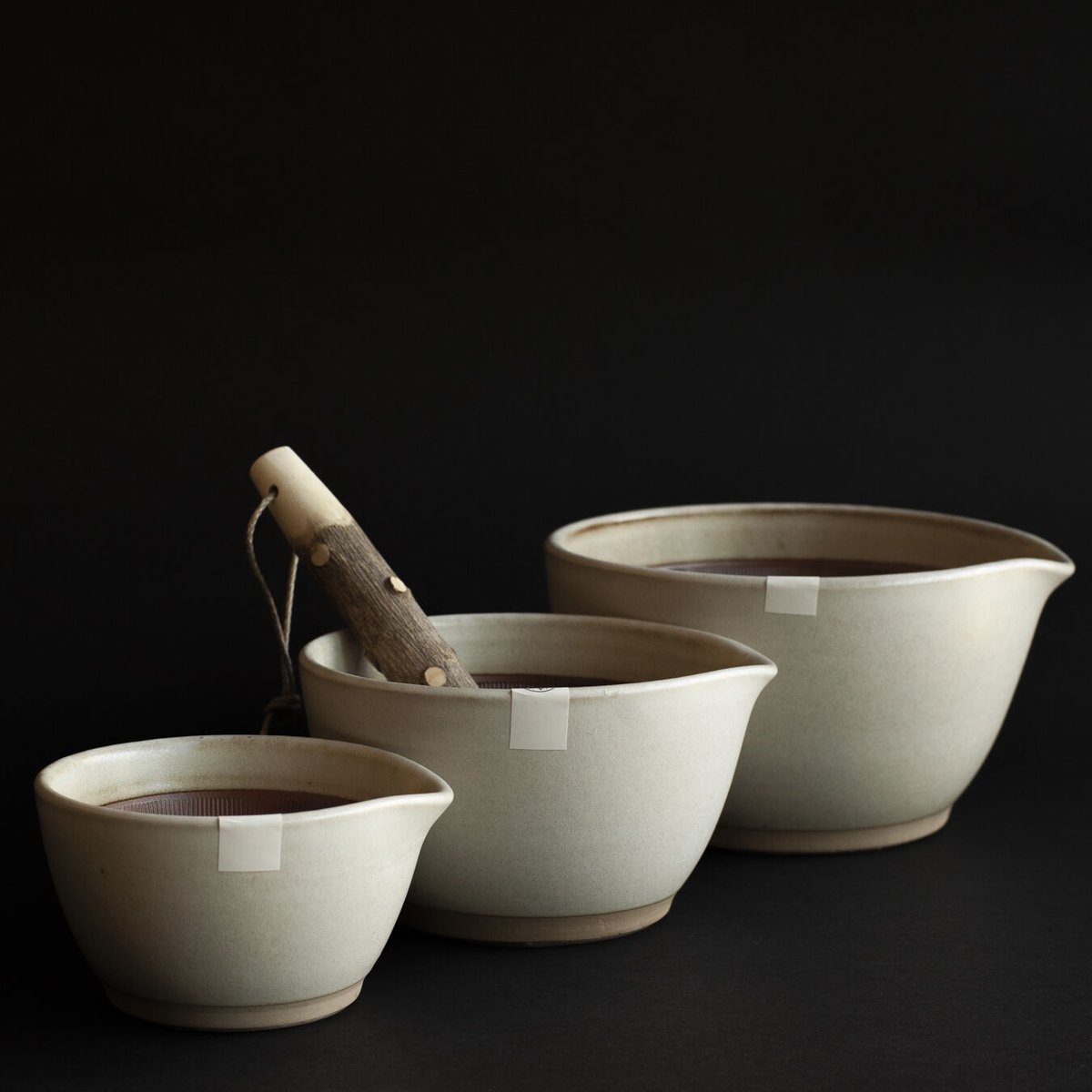 大 20cm すり鉢 片口 古手 骨董 こね鉢 すりばち 陶器 焼き物 光沢 元重製