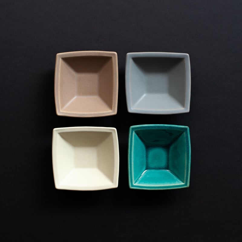 Awabi ware アワビウェア あわびウェア 四方小鉢 四方豆皿 セット