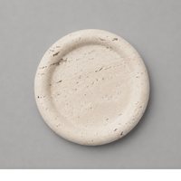 STONE CIRCLE TRAY　Travertine Ivory