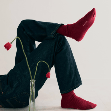 Laceflower Florist socks Red