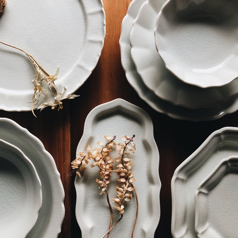 安福由美子足付き小鉢豆皿4点セット