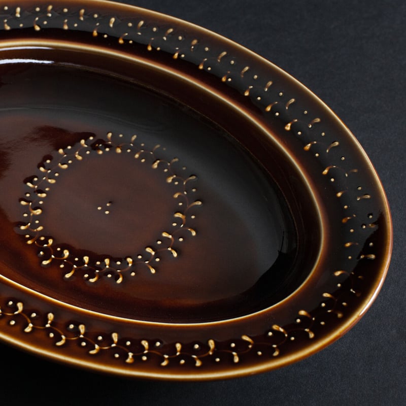 OVAL PLATE スリップウェア/ DAYS OF KURAWANKA | 道具屋 nobori