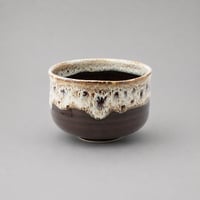 飴茶白唐津流し 抹茶碗