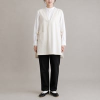 N3-2 ➉キャンバス サイドリボンエプロン ナチュラル