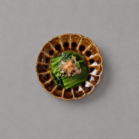 菊型小皿 アメ