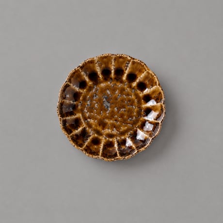 菊型小皿 アメ