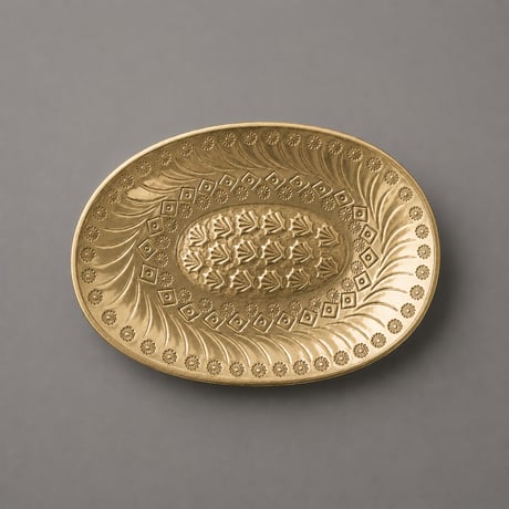 インドの真鍮トレイ Gold