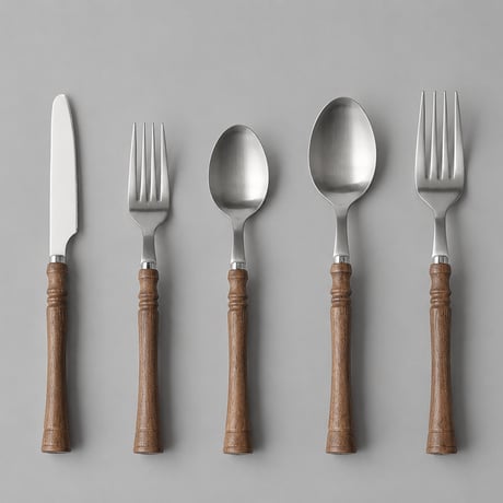 Turning wood cutlery
