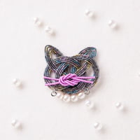 mizuhikigirl  猫結びのブローチ　　 kuro