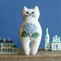 nekogao 刺繍ブローチ（図案印刷済）　 -あじさい-　　PHC-130-4