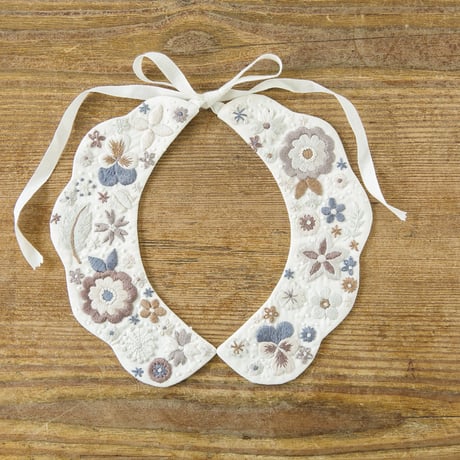装う刺繍　身につける刺繍　材料セット　花いっぱいのつけ衿
